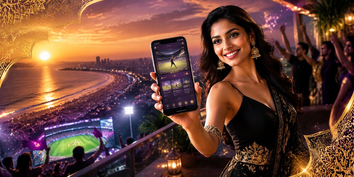 Large cricket stadium filled with fans and floodlights